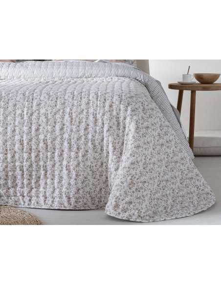 Bouti Edredão reversível Alison Bege Floral 200 g | Revitex