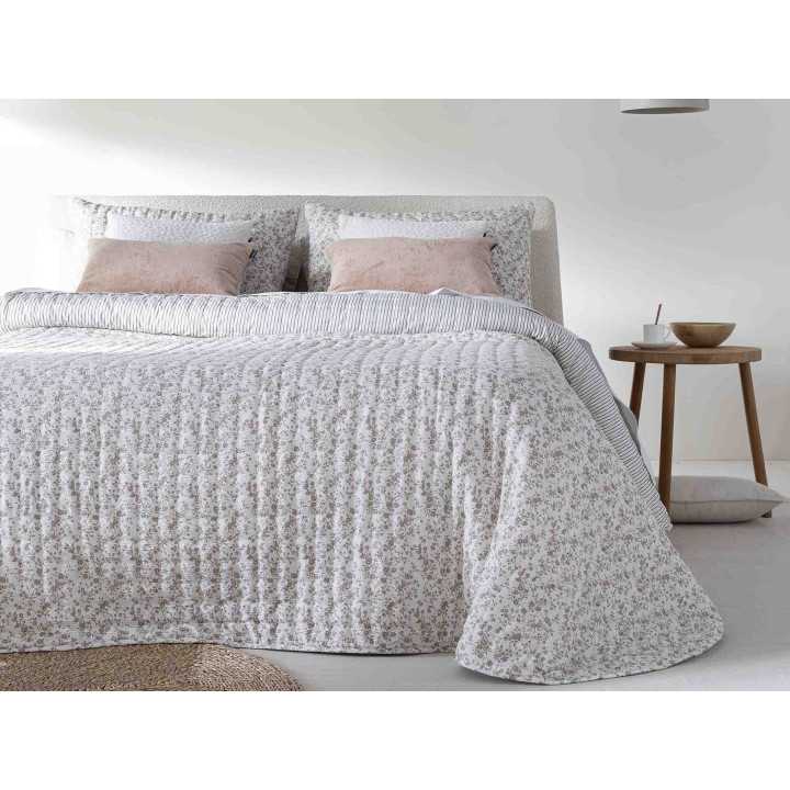 Bouti Edredão reversível Alison Bege Floral 200 g | Revitex