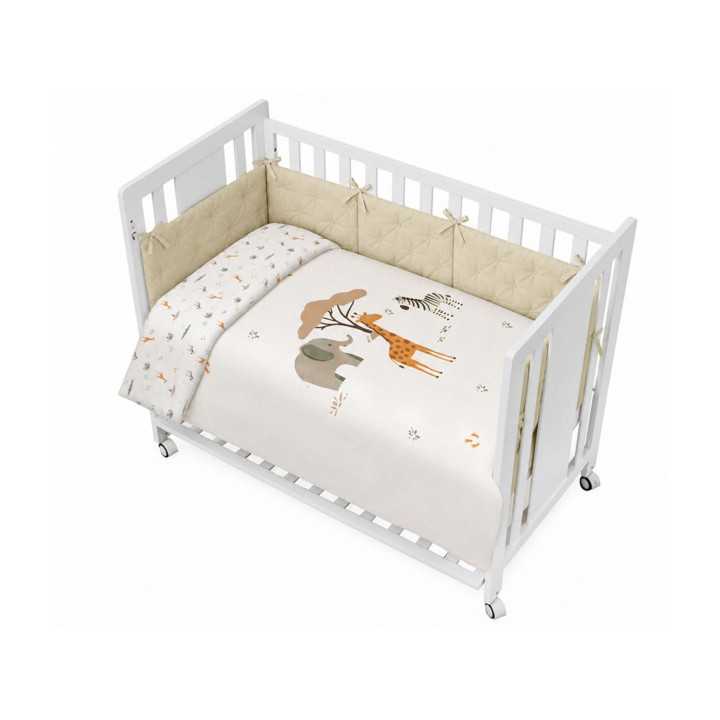 Funda Nórdica con Relleno y Protector Jirafa Beige | Revitex